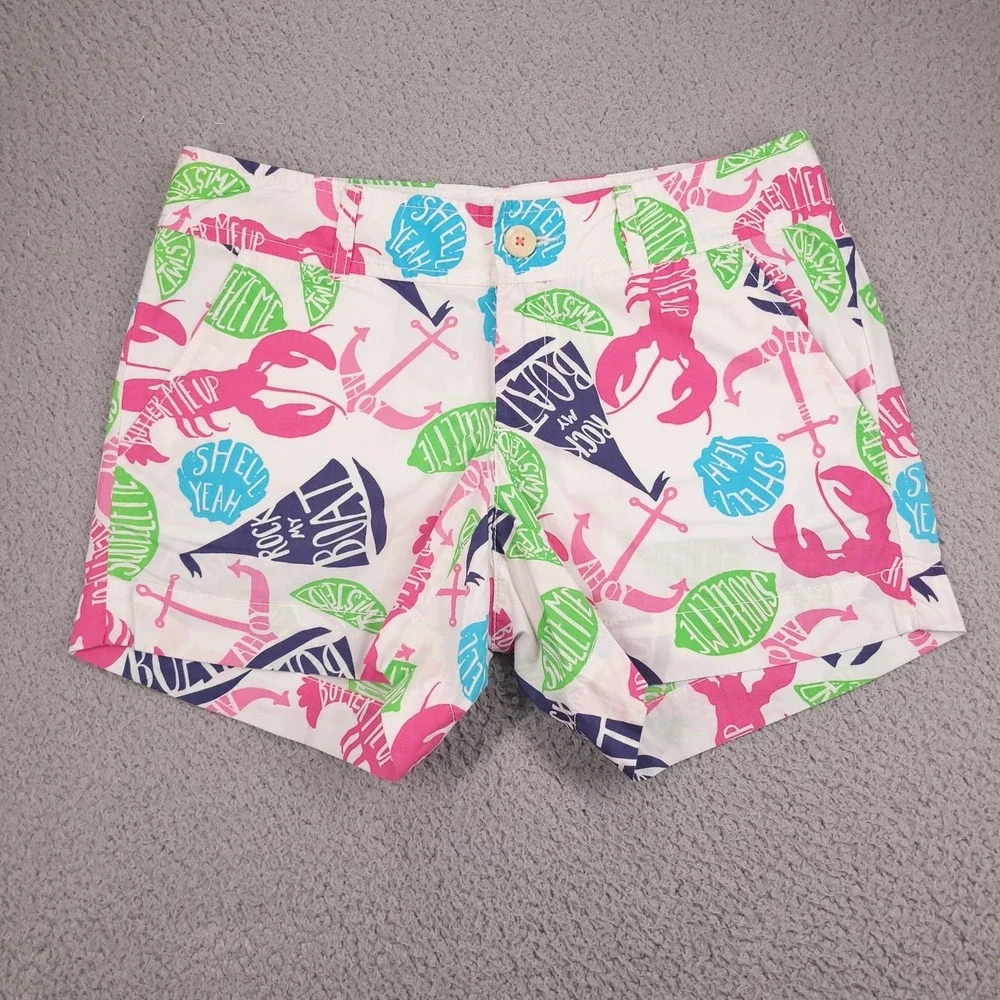 LILLY PULITZER Shorts Size 2 Callahan Summer Classics Cotton  4